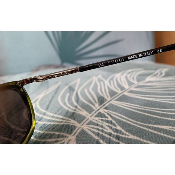 Gucci SUN Eyeglasses Frames GG 1376 R4T 140 Black Green Italy GLASSES HARD CASE - Picture 7 of 10
